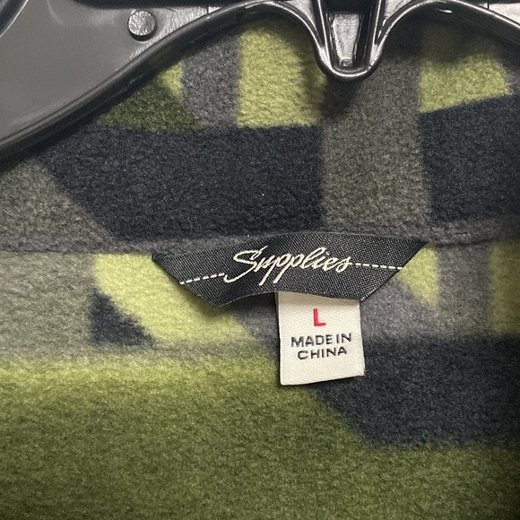 Unionbay Women’s Micro Fleece Geo Print Mock Neck Full Zip jacket Foliage SZ L - Picture 3 of 4